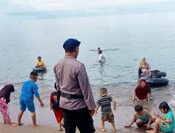 Sat Polair Polres Polman Laksanakan Monitoring Kegiatan Masyarakat di Pantai Bahari